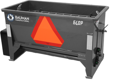 Bauman 640P Spreader, 6.25 cf capacity, 40" spread width, 3-point, PTO drive