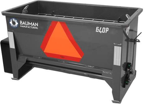 Bauman 640P Spreader, 6.25 cf capacity, 40" spread width, 3-point, PTO drive