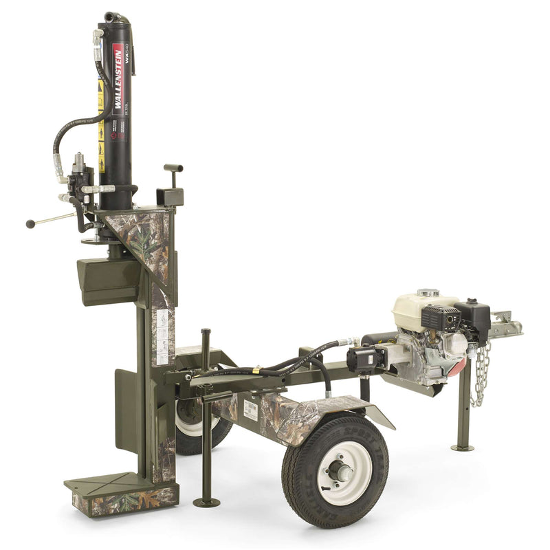 Wallenstein Pivoting hort/vert, 4"x24" cylinder, 20-ton, 6.5 hp Vanguard, auto-return, highway tires, 2" ball
