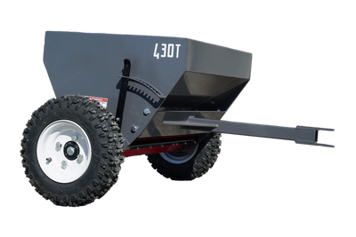 Bauman 430T Trailed spreader, 4 cf capacity, 30" spread width, wheel driven