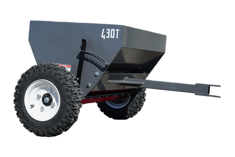 Bauman 430T Trailed spreader, 4 cf capacity, 30" spread width, wheel driven