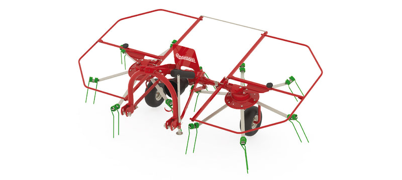 Enorossi 3-point Combo HayTop tedder-rake, center delivery, 10'6" working width, two tires