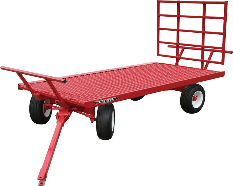 JBM 4' x 8' Mini flat rack, steel mesh deck, with 2 slant end gates and 3' rear flat gate, with 2-ton wagon