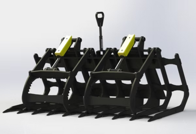 Martatch 69" Debris Grapple, 37" tines, 2 cyl, hoses, skid steer mount