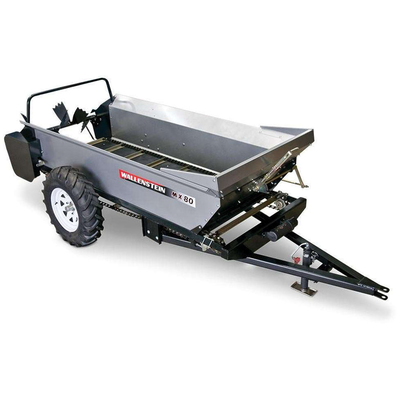 Wallenstein -Bushel, ground drive, 3-speed unload, full frame, poly floor, 7.6x15 tires, jack stand