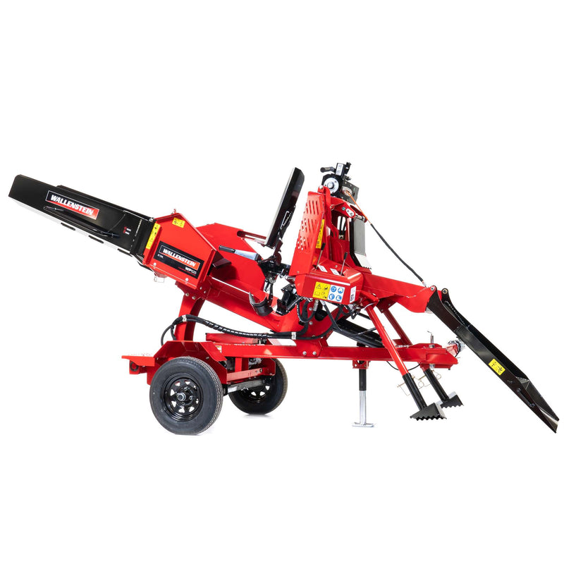 Wallenstein WP525, trailed, 20-ton 23" cyl, 16" max diameter, 3-way wedge, 6.5 hp Vanguard