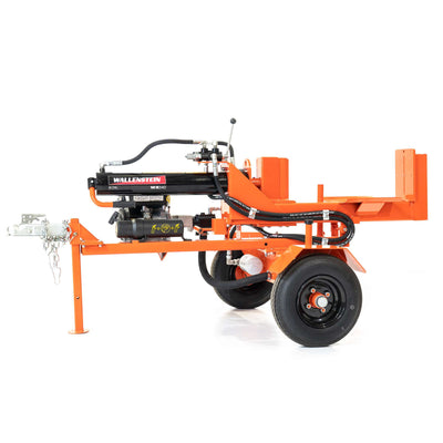 Wallenstein Pivoting hort/vert, 4"x24" cylinder, 20-ton, 6.5 hp Vanguard, auto-return, highway tires, 2" ball