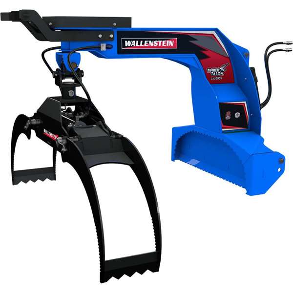 Wallenstein LXG330S Grapple, opens 72", 4500# cap, 180-deg free pivoting, spring-centered, for 60-180 hp
