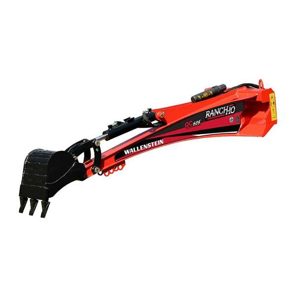 Wallenstein QC605 6' mini skid steer digger, greasable bearings, flat couplers for 12-50 hp ADD bucket