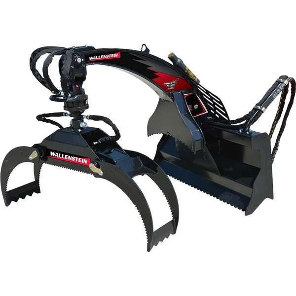 Wallenstein LXG420R Grapple, opens 48", 3000# cap, hydraulic pivoting, diverter valve, log cradle, for 30-70 hp LXG420R