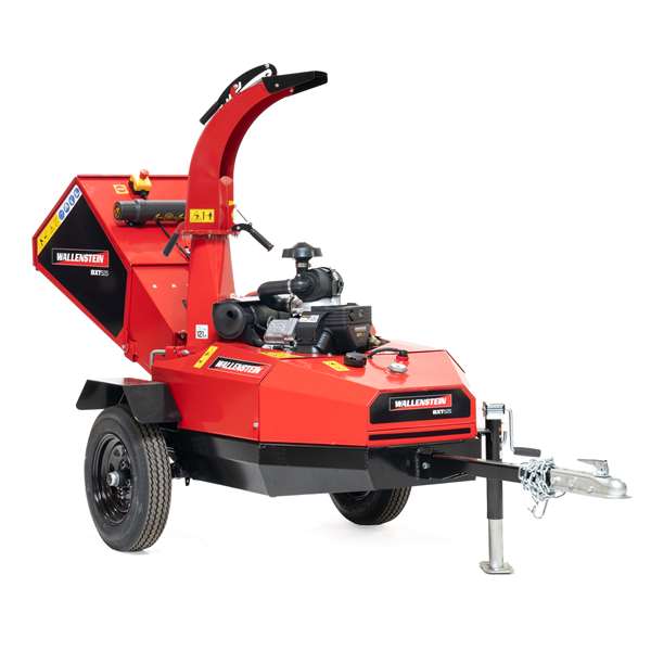 Wallenstein BXT52S Chipper, 5" capacity, 23 hp Vanguard engine, electric start, clutch, 2" ball
