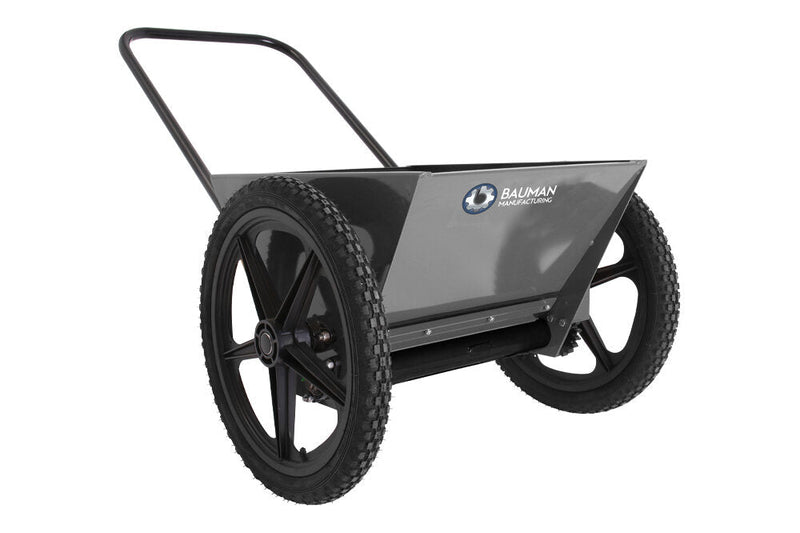 Bauman 220 Manual push spreader, 2 cf capacity, 20" spread width, wheel driven