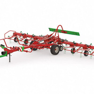 Enorossi 24' Carted Tedder, trailed, 6 rotors, with transport trolley, 40+ hp